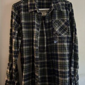 Boys Green and Blue Plaid Shirt XL